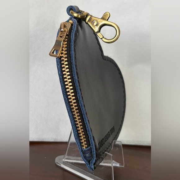 Heart Pouch Portland Leather Goods SLG Cowboy Blue NWOT - Picture 3 of 6